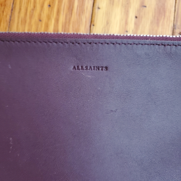 All Saints Ray Burgundy Red  Leather Tote Bag - Picture 11 of 16